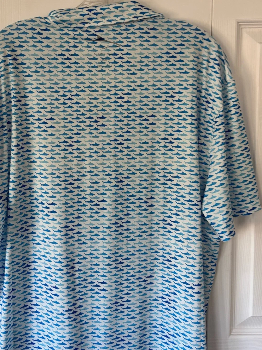 Light Blue Men’s Swim Rash Guard Polo - Performance Sun Shirt